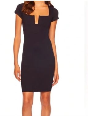 Susana Monaco Cap-Sleeve Notch-Neck fitted rayon Dress size S new with tag